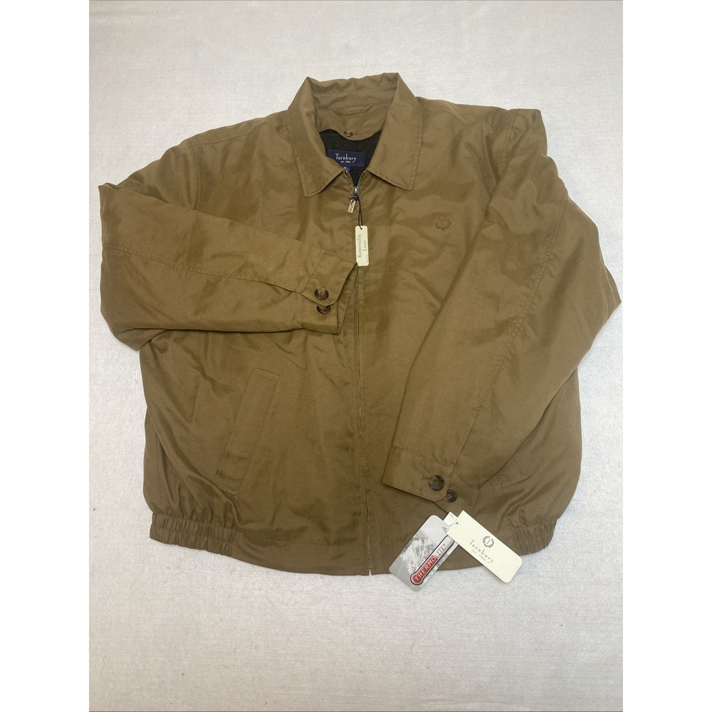 Turnbury Brown Bomber Golf Jacket Removable Liner Men's XL  Brown Zip Front